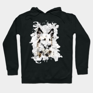 Ink Portrait of A German Shepherd Dog , A watercolor of German Shepard, German Shepherd dog painting, a German Shepherd portrait Hoodie